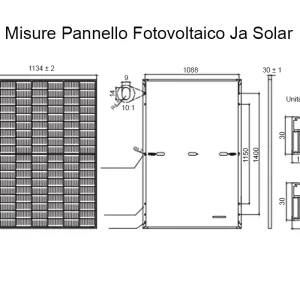 misure modulo fotovoltaico ja solar 405w