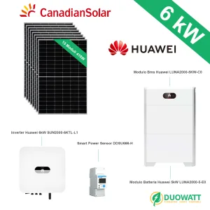 Kit Fotovoltaico 6kW con Accumulo Huawei 10kW