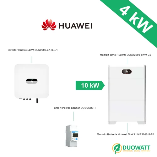 kit fotovoltaico 4-kw accumulo 10 kw huawei