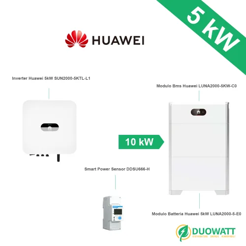 kit fotovoltaico 5 kW con accumulo 10-kWh Huawei