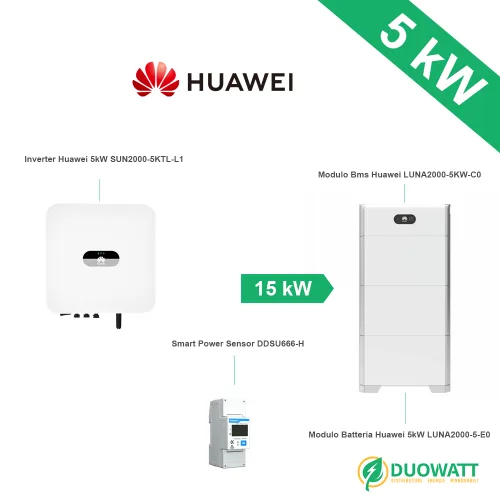 kit fotovoltaico 5 kW accumulo 15 kWh Huawei